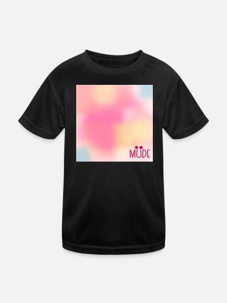 Himmel Stimmung Müde - Kinder Funktions-T-Shirt - Schwarz - Vorne