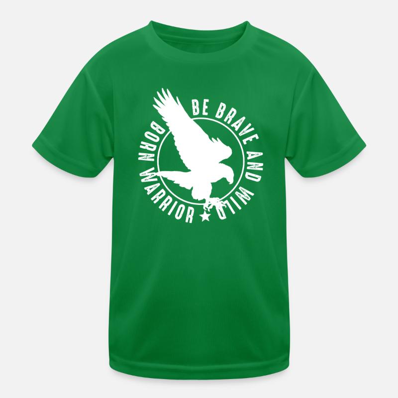 Brave Warrior Eagle Emblem Kids Functional T-Shirt