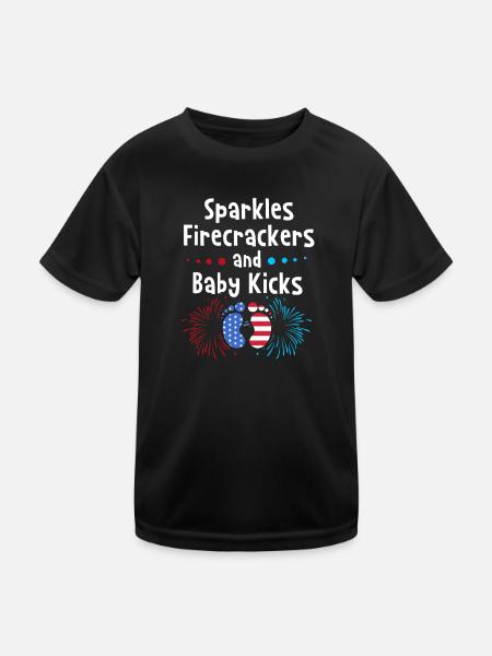 Baby Shower July - Kids Functional T-Shirt - black - Front