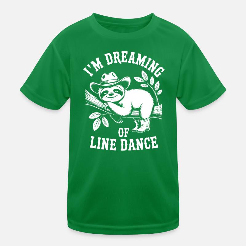 Faultier träumt von Line Dance Kinder Funktions-T-Shirt
