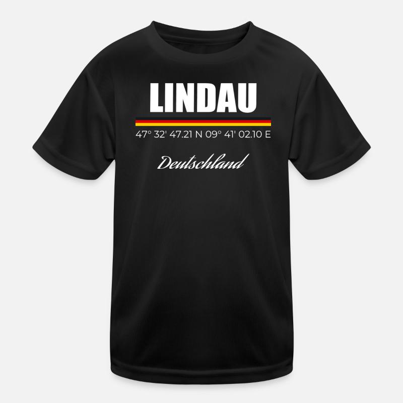 Lindau - Kinder Funktions-T-Shirt - Schwarz