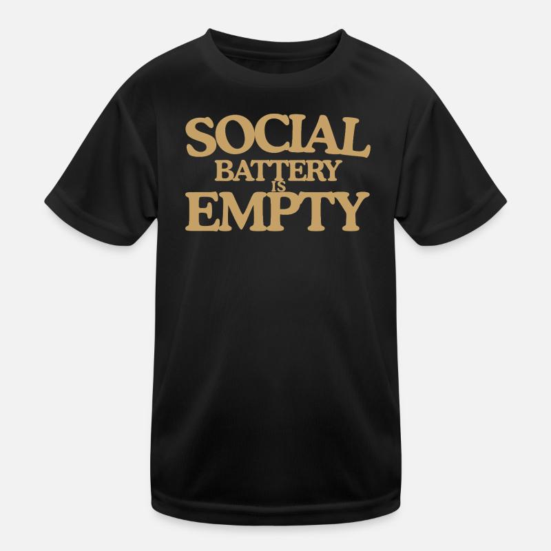 Social Battery est vide, Rétro Dicton, Design T-shirt sport Enfant
