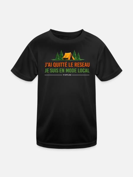 J’ai quitté les réseaux je suis en mode loca - T-shirt sport Enfant - noir - Devant