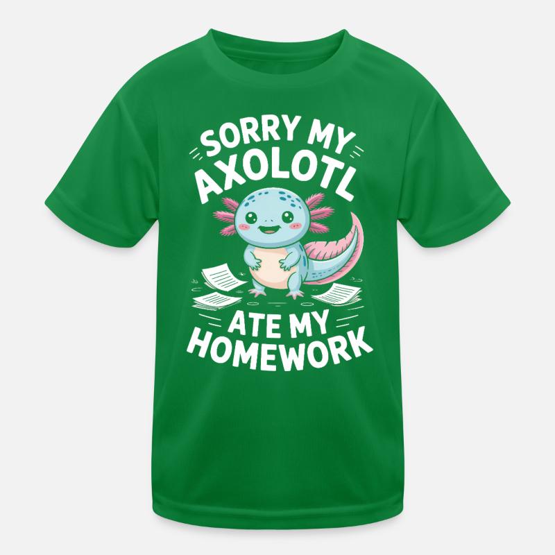 Axolotl Ate My Homework Kids Functional T-Shirt