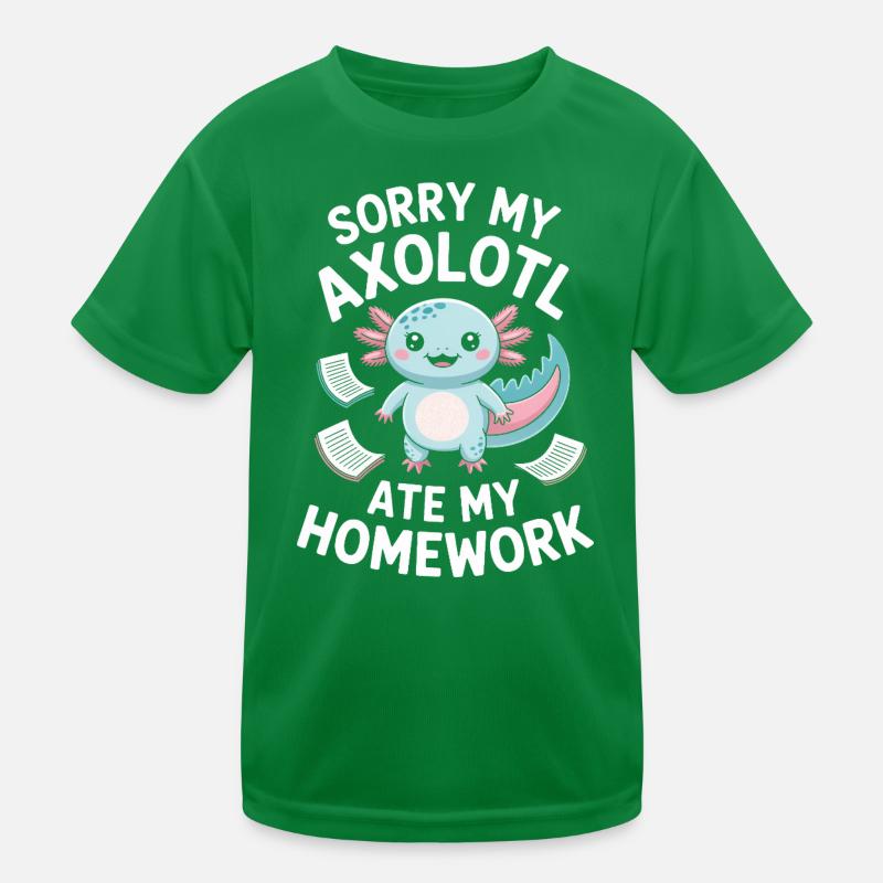 Axolotl Homework Heist Kids Functional T-Shirt