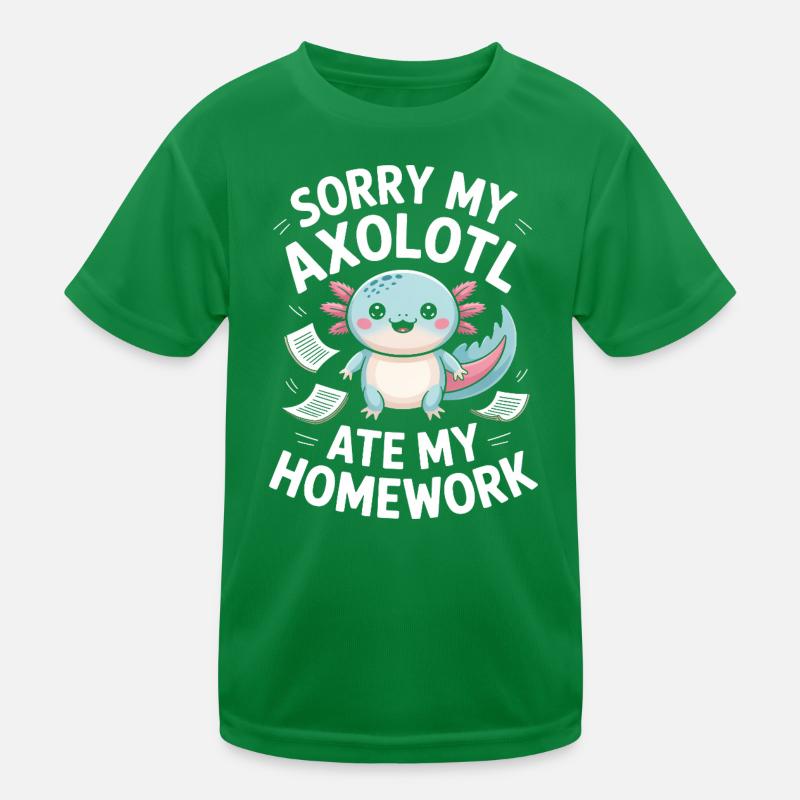 Axolotl Ate My Homework Kids Functional T-Shirt