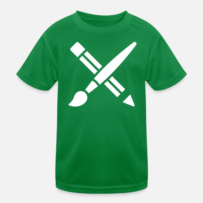 Pinsel, Bleistift, Basteln, Kunst Symbol Kinder Funktions-T-Shirt