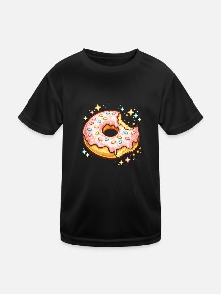 Donut Sparkle Sprinkles - Kids Functional T-Shirt - black - Front