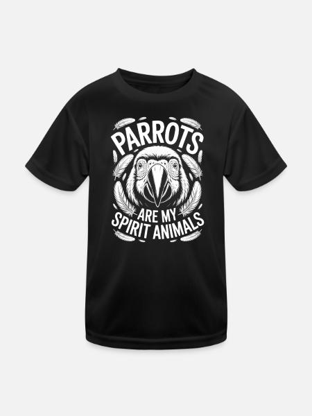 Parrot Sayings Parrot Funny Parrot Gift - Kids Functional T-Shirt - black - Front