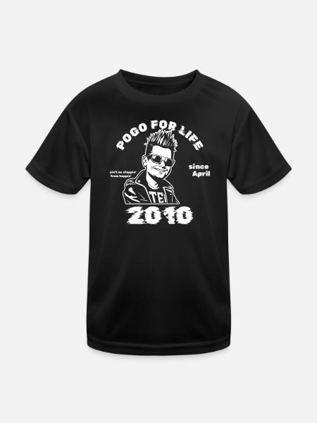 16. Geburtstag Pogo for life since 04/2010 - Kinder Funktions-T-Shirt - Schwarz - Vorne