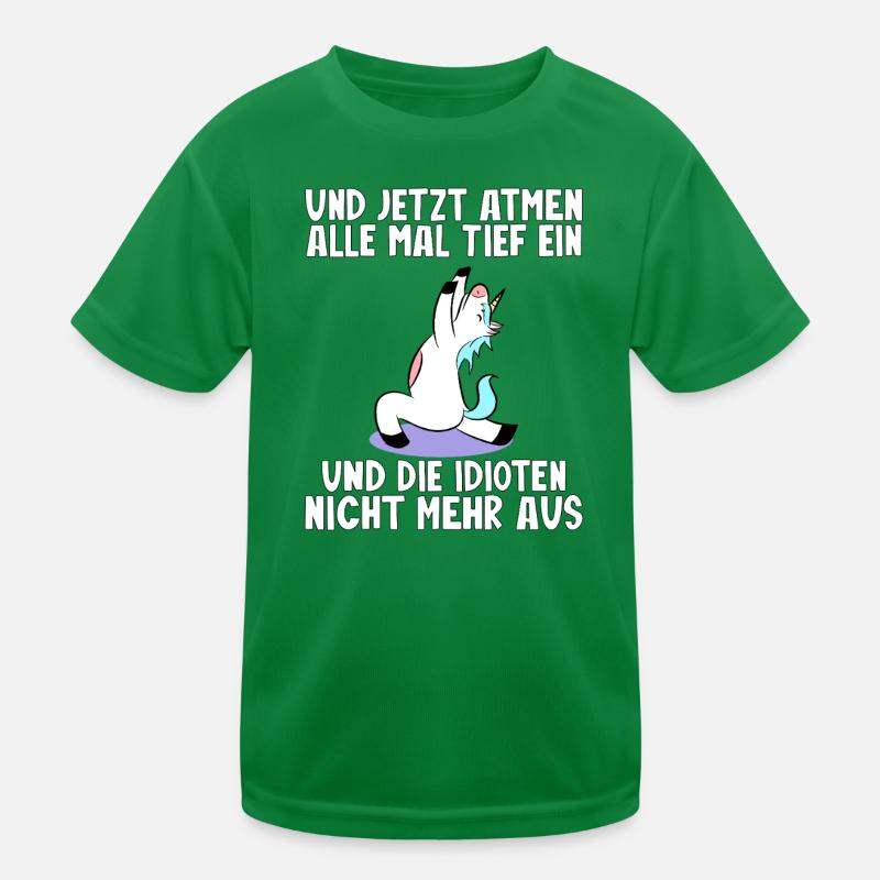 Yoga Einhorn Sarkasmus Lustiger Spruch Kinder Funktions-T-Shirt