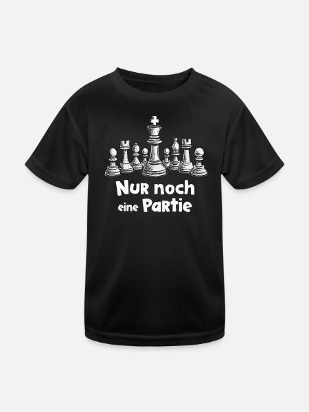 Lustiger Schach Spruch Shirt Nur Noch Eine Partie - Kinder Funktions-T-Shirt - Schwarz - Vorne