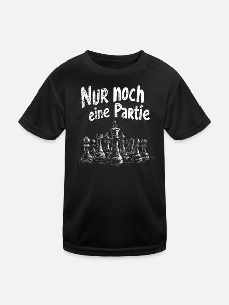 Lustiger Schach Spruch Shirt Nur Noch Eine Partie - Kinder Funktions-T-Shirt - Schwarz - Vorne