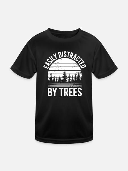Tree Sayings Tree Funny Trees Gift - Kids Functional T-Shirt - black - Front