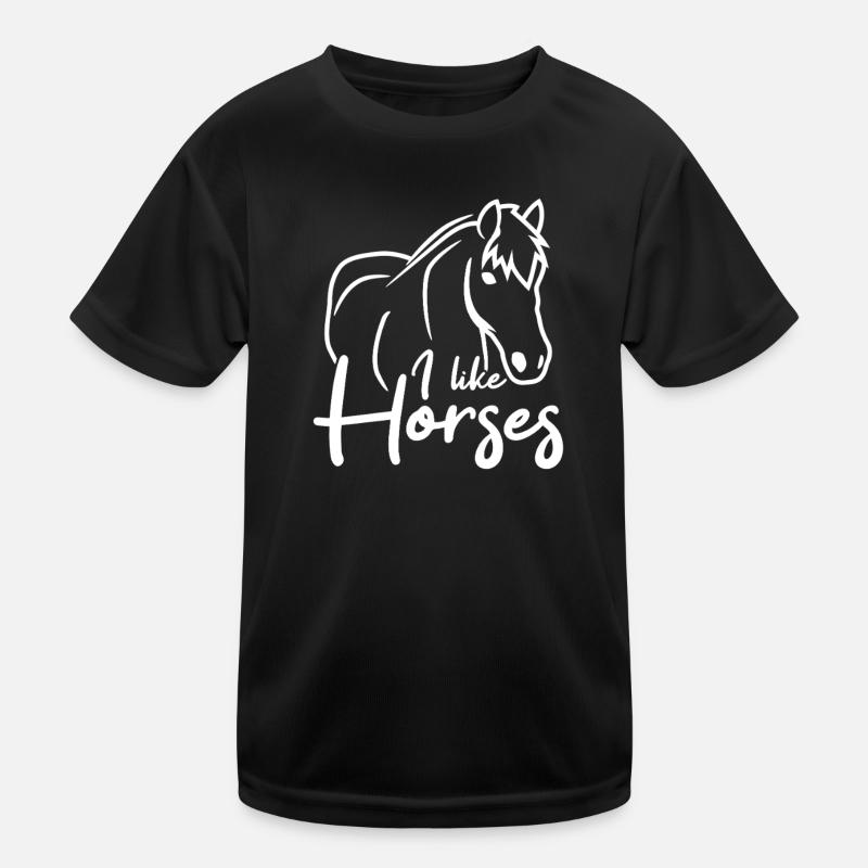 Ich mag Pferde Kinder Funktions-T-Shirt