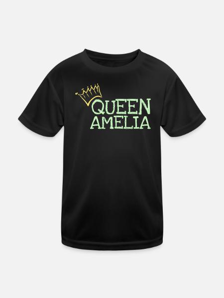 Amelia - Kinder Funktions-T-Shirt - Schwarz - Vorne