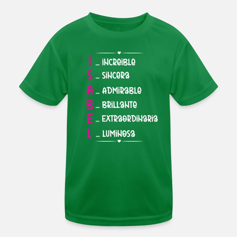 Isabel Name Personalisiertes Geschenk Kinder Funktions-T-Shirt