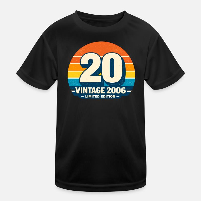 Vintage 2006 Regenbogen Runde Kinder Funktions-T-Shirt