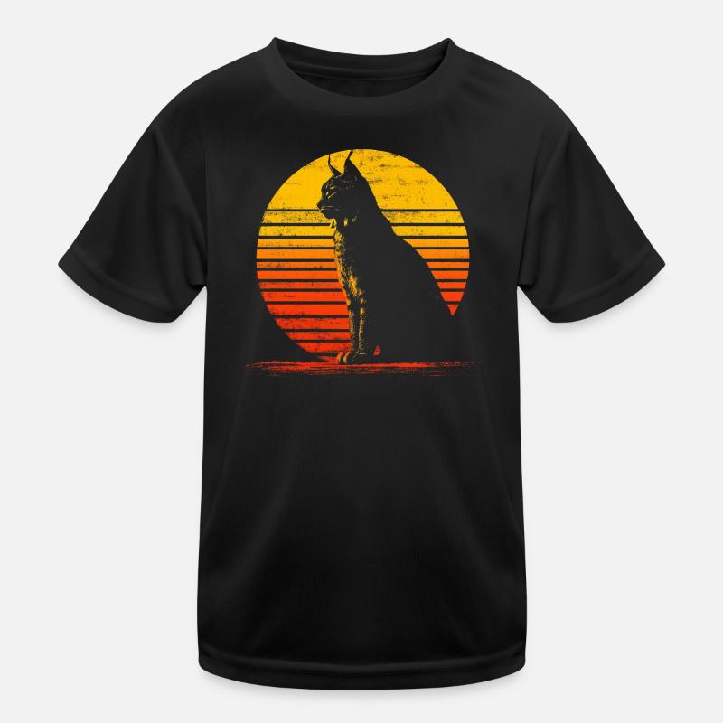 Lynx Cat Retro Wildcat Design Nature Friend Kids Functional T-Shirt
