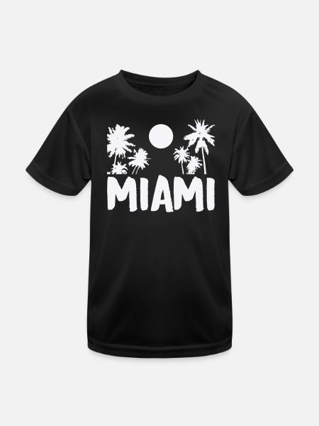 miami- - Kinder Funktions-T-Shirt - Schwarz - Vorne