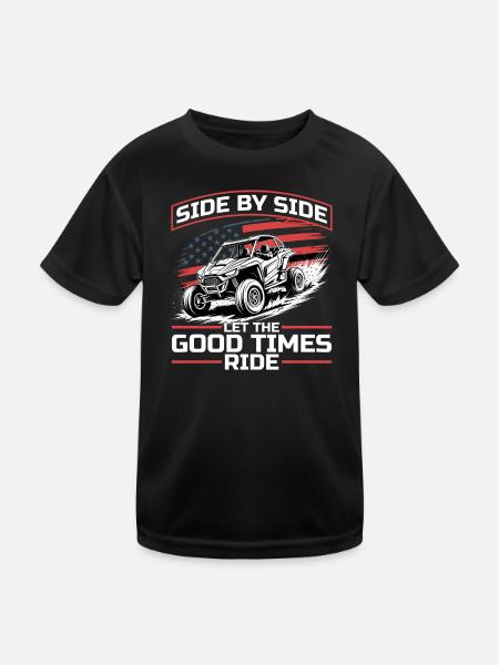 UTV Off Road Boy Men 4 Wheeler Side by side - Kinder Funktions-T-Shirt - Schwarz - Vorne