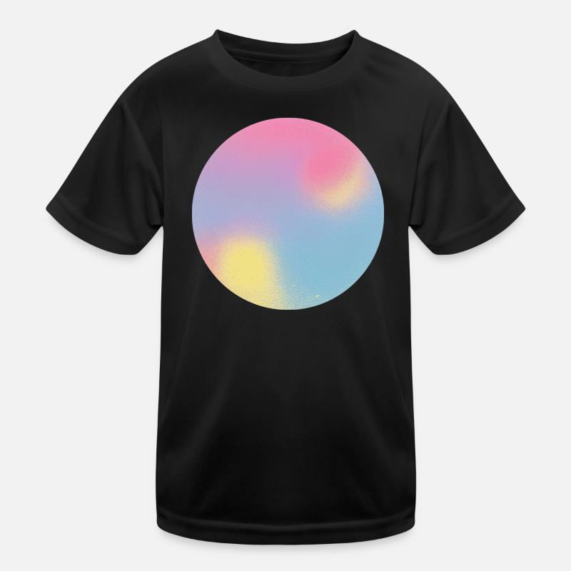 Aura Check Pastel Gradient Sphere - Kids Functional T-Shirt - black