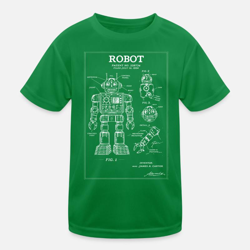 Retro Robot Blueprint Patentkunst Kinder Funktions-T-Shirt