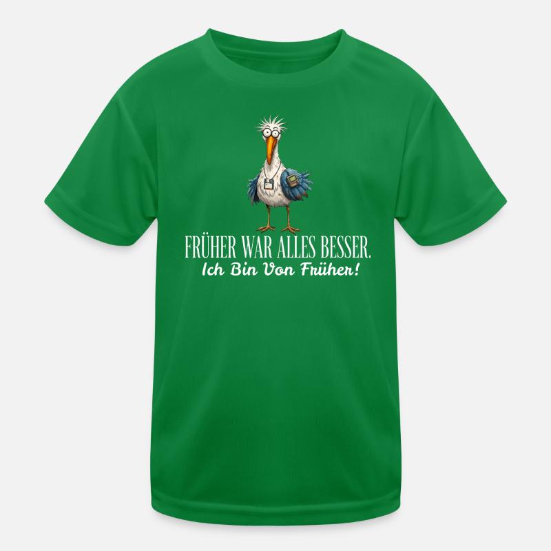 Früher war alles besser - Möwe Retro 90er Vogel Kinder Funktions-T-Shirt