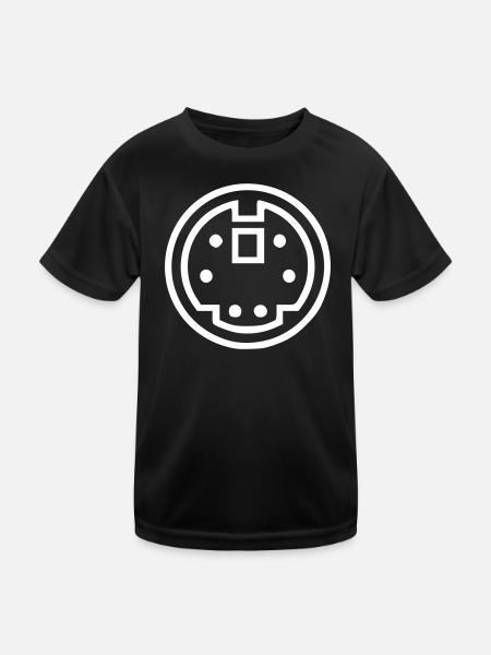 ADB connector - Kinder Funktions-T-Shirt - Schwarz - Vorne