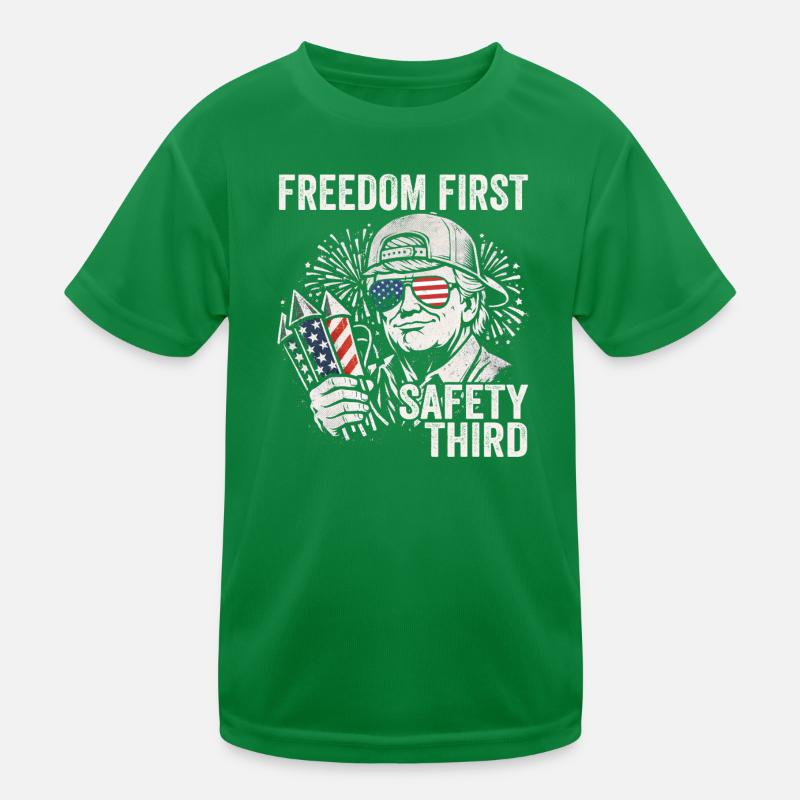 Freedom first, safety third Kids Functional T-Shirt