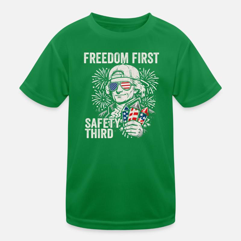 Freedom first, security in third place. Jef Kids Functional T-Shirt
