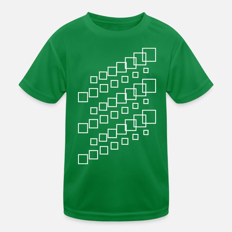 Geometric Square Cascade Kids Functional T-Shirt