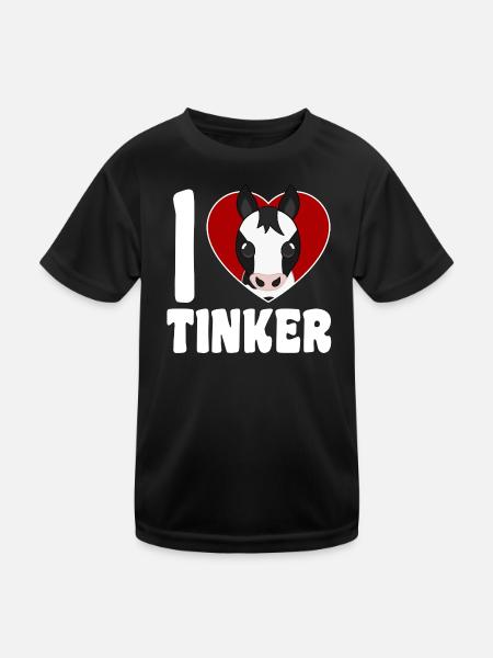 I Love Tinker Horses - Heart - Kids Functional T-Shirt - black - Front