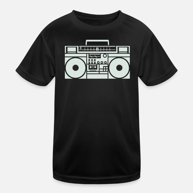 Ghetto Blaster Boombox Silhouette Kids Functional T-Shirt