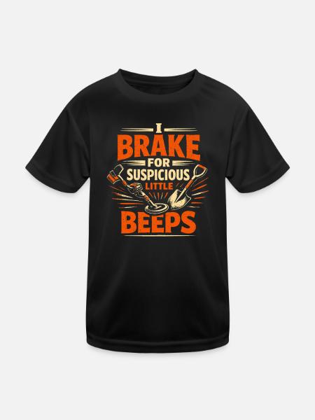 Je freine pour les bips | Humour incisif - T-shirt sport Enfant - noir - Devant