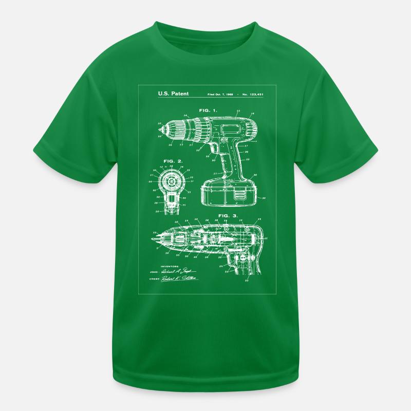 Drill Patent Blueprint Artwork Kinder Funktions-T-Shirt