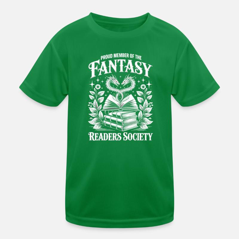 Lesen Fantasy Buch Drache Lustig Bookworm Nerd Kinder Funktions-T-Shirt