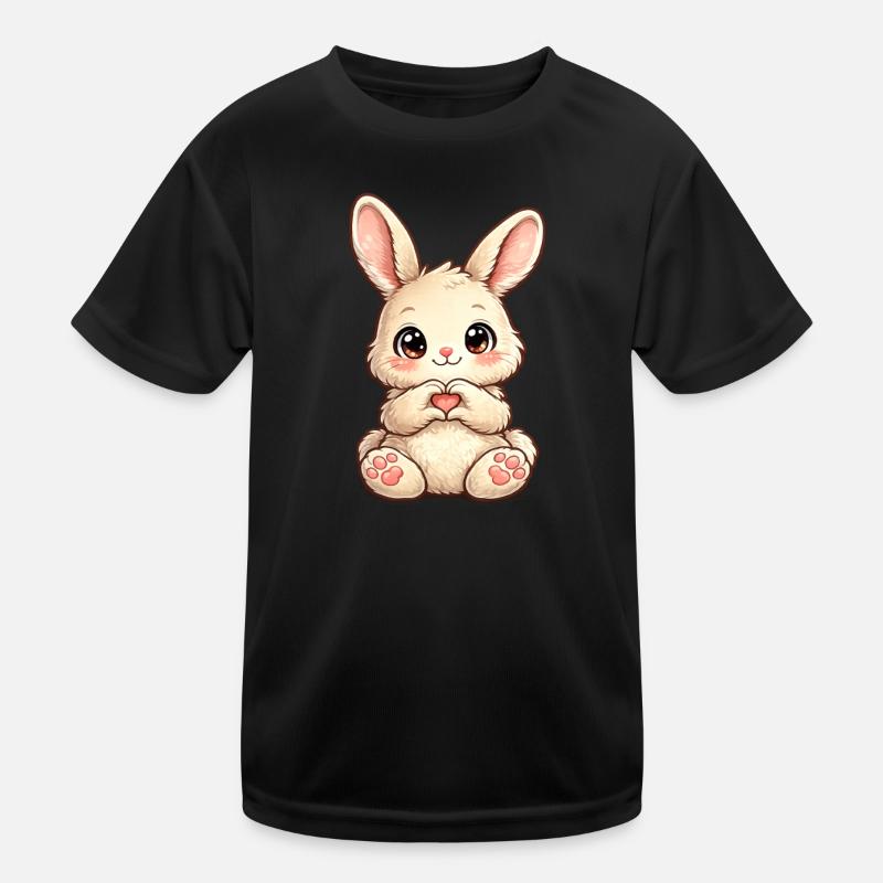 Herzchen Häschen Illustration Kinder Funktions-T-Shirt
