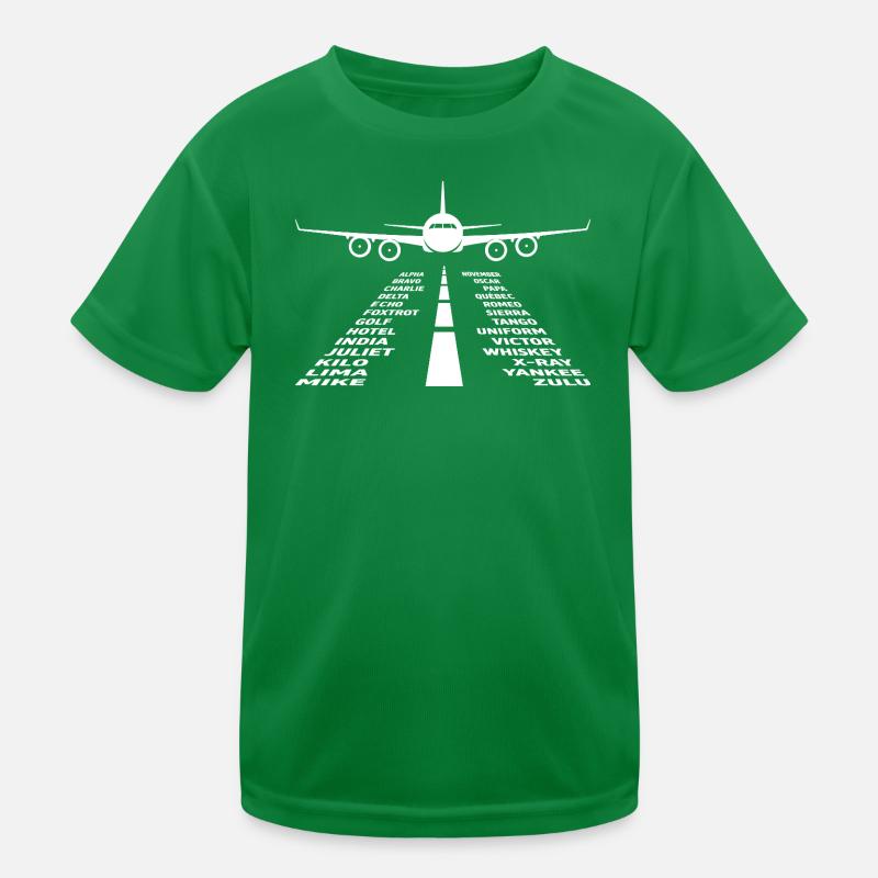 Flugzeug Flug Pilot Flugzeug Fluggesellschaft Kinder Funktions-T-Shirt