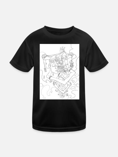 Isolierte Wahnsinn, Schwarz-Weiß-Variante - Kinder Funktions-T-Shirt - Schwarz - Vorne