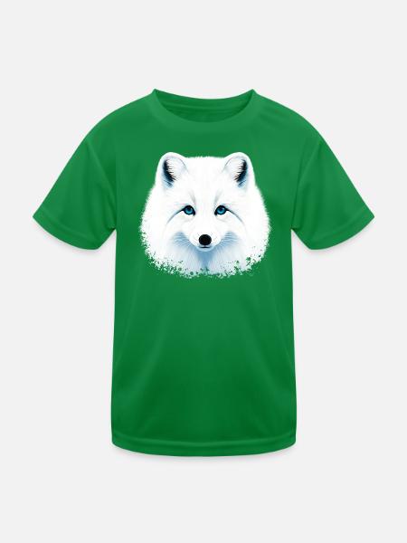 Arctic fox - Kids Functional T-Shirt - kelly green - Front