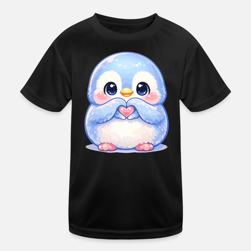 Tender Penguin Heart Friend Kids Functional T-Shirt