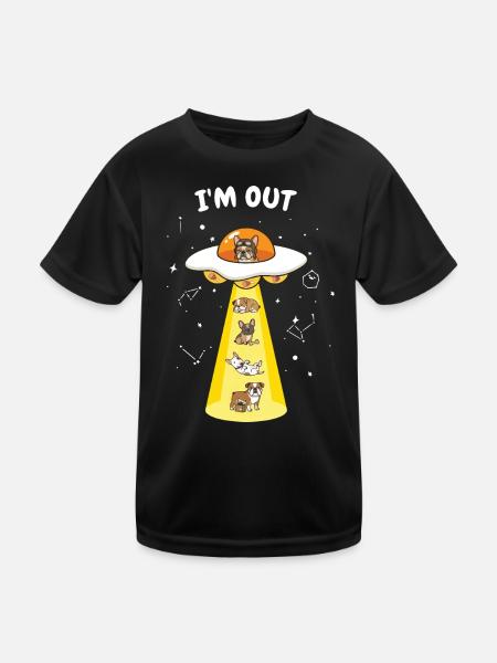 UFO Beam Dogs Galaktische Besatzung - Kinder Funktions-T-Shirt - Schwarz - Vorne