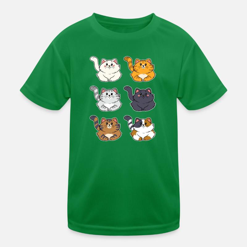 Mignons chats duveteux variété Kawaii Design T-shirt sport Enfant