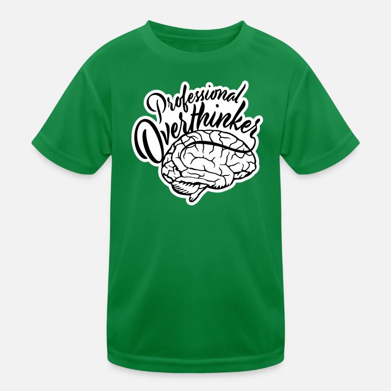 Professional Overthinker Funny Brooding Anxiety Logo Kids Functional T-Shirt