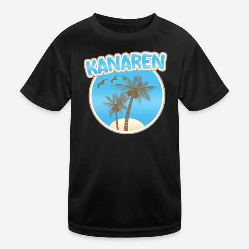 Canary Islands Palm Beach Logo Kids Functional T-Shirt
