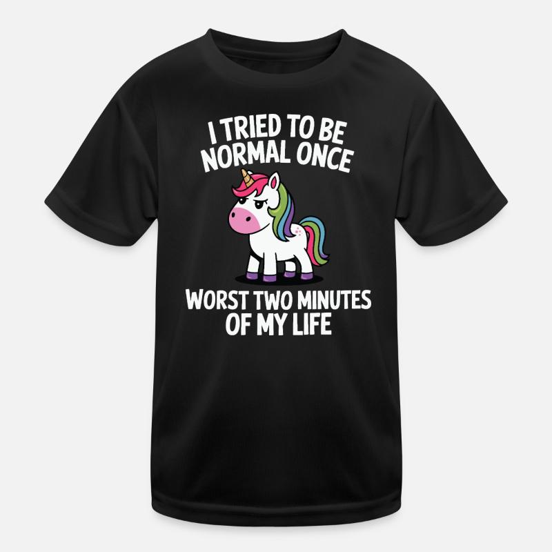 Unexpectedly Normal: Unicorn Joke Gift - Kids Functional T-Shirt - black