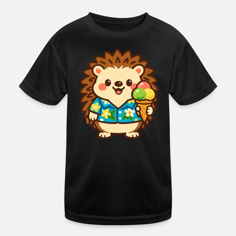 Igel mit Eis im Hawaii-Stil Kinder Funktions-T-Shirt