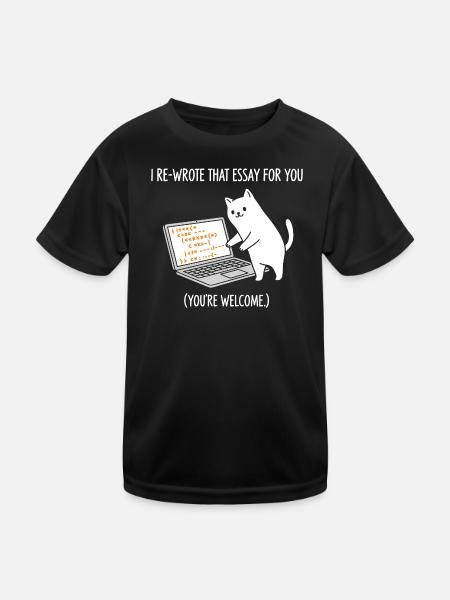 Code-Katze erklärt Aufgaben - Kinder Funktions-T-Shirt - Schwarz - Vorne