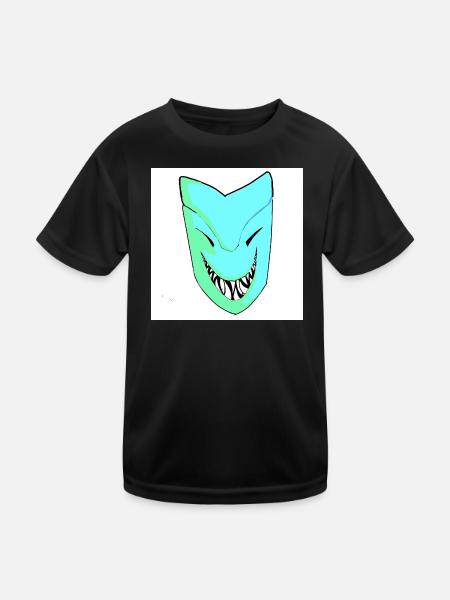 Smiling mask in gradient - Kids Functional T-Shirt - black - Front